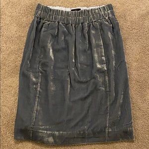 NWOT J. Crew Blue Pull On Velvet Skirt